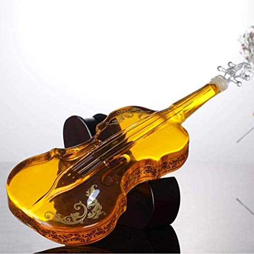 TEMKIN Whiskey Decanter Violin Decanter - Funny Crystal Drinking Cup,Creative Whiskey Glasses,Double Wall Cool Beer Cup for Wine Cocktail Vodka,Home Halloween Party Bar Gift Whiskey Set Decanter