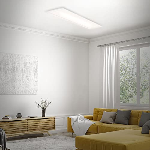 BRILONER — LED ceiling lamp, dimmable LED panel, color temperature control, incl. remote control, 24W, 2,600 lumens, white, 1000x250x60mm (LxWxH)