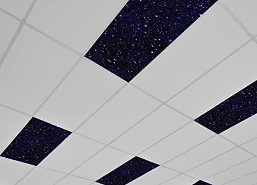ShadeMAGIC - 4 Pack - Fluorescent Light Covers - 2x4 Film Insert for Ceiling Light Diffuser Panels - Night Sky Stars - Classrooms and Offices - Decorative Lighting