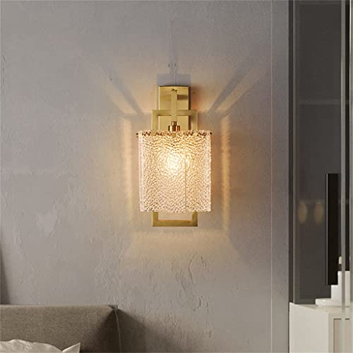 TEmkin Copper Wall Lamp Crystal Creative Led Lantern Sconce Light Golden Background Light for Living Dining Room