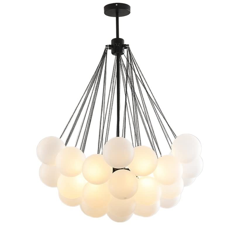 living room lights ceiling Crystal Chandelier Nordic Modern Bubble Light Frosted Glass Ball Chandelier Dining Room Living Room Decorative Light Kitchen Light, Suitable for Living Room, Dining Room cha