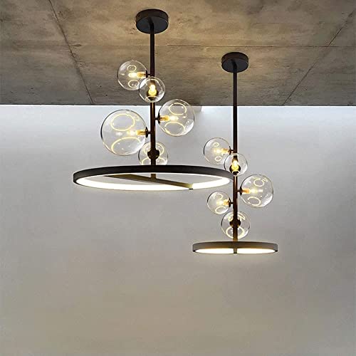 JMWYH Nordic Fashion Chandelier, Glass Bubble Lampshade, Post-Modern Minimalist Dining Room Hanging Chandelier, Deco(Chandelier)