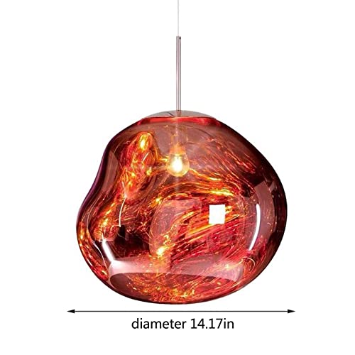 XNHAFW Modern Large Globe Pendant Light, Lava Irregular Glass Pendant Light, LED Ceiling Hanging Lighting, Lava Ball Drop Pendant for Living Room Corridor