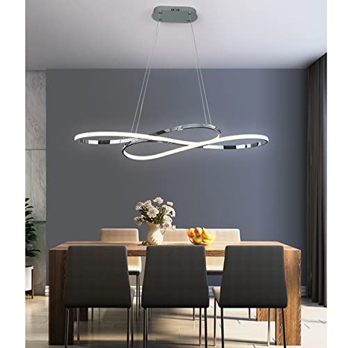 Dimmable LED Pendant Light Dining Room Table Chandelier Kitchen Island with Remote Control Flush Mount Ceiling Hanging Lamp Modern Design for Living Room Office Hallway Bedroom Deco Coffee Lights