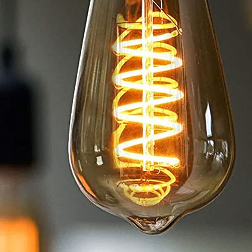 MLOQI 3 Pack Vintage Edison LED Light Bulbs 4W 2300K E27 Squirrel Cage Shaped LED Dimmable Bulbs Antique Style Warm Glow