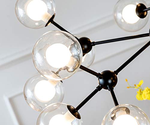 SurparsHouse Sputnik Chandelier, 12 Lights Modern Ceiling Light for Bedroom,Living Room,Dining Room,Black