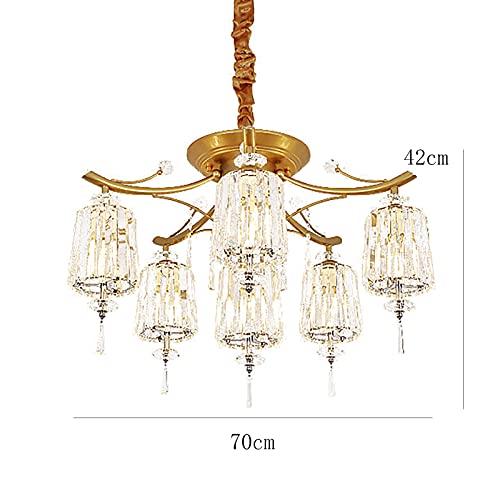 TEmkin Chandelier,Scandinavian Luxury Dining Room Crystal Lamp,Luxury Living Room Chandelier,Bedroom Lamp,Home Lamp,Modern Simple Hall Lamp,Duplex Lamp.-Golden. 70 * 42cm