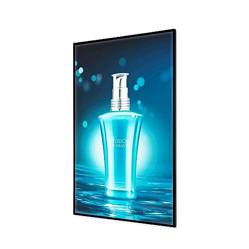 A1 LED Light Box - Ultra-Slim Wall-Mounted Advertising Display Frame - Backlit Menu Board for Restaurants, Bars, Shops, Takeaway - Illuminated Poster Holder (A1 Size, Black)