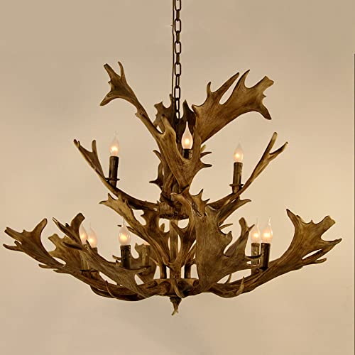 RAGGZZ 6-Lights Nordic Simplicity Branch Candle Chandelier American Pastoral Light Iron E14 Suspension Light Hall Restaurant Restaurant Study Cliving Room