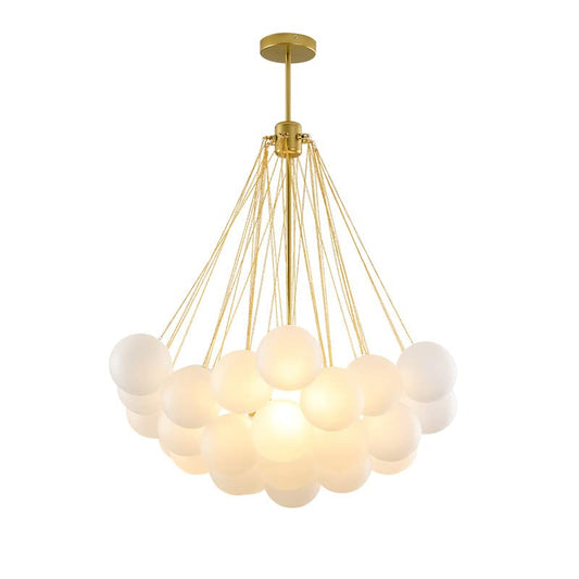 Hanging Lights Crystal Chandelier Nordic Modern Bubble Light Frosted Glass Ball Chandelier Dining Room Living Room Decorative Light Kitchen Light, Suitable for Living Room, Dining Room LED Chandelier