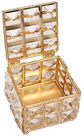 TEmkin Girls Jewelry Box Jewelry Organizer Jewelry Cabinet Crystal Organizer Holder Jewelry Boxes with Cover Home Decor Rhinestone Earring Ring Pearls Storage Box