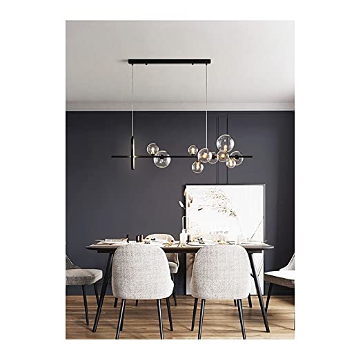 TAXXII Nordic Black LED Exquisite chandelier for home Light Glass Bubble Lampshade Dining Room Cloth Store Hanging Exquisite chandelier for home Lighting G9 Bulb (Color : 90x30cm)