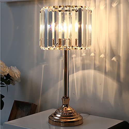 TEMKIN Crystal Table Lamps Light Luxury Crystal Table Lamp, Creative Simple Modern Household Decorative Lamp, Living Room Bedroom Bedside Lamp Nightstand Decorative Lamps