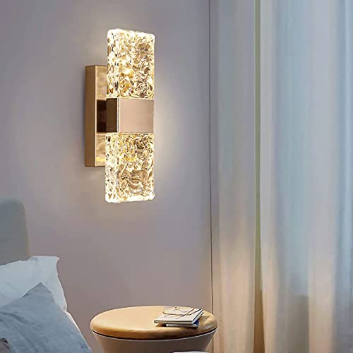 Nordic Crystal Wall Light - Modern Golden LED Wall Sconces Lamp, for Living Room Bedroom Kitchen Corridor Indoor Lighting