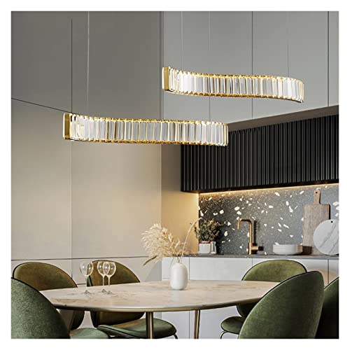 Machine Led Pendant Lights Crystal Ceiling Pendant Lamp Compatible with Dinging Room Kitchen - Design Living Room Lamp Suspension Luminaire,Modern LED Chan (Color : Dimmablewithremote, Size : D100)