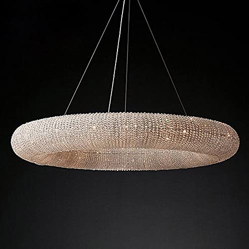 Swinkz Crystal Ring Chandelier Modern/Contemporary Lighting Floating Orb Chandelier 19.68” Wide Good for Dining Room, Foyer, Entryway, Family Room and More(Size:50cm,Color:Sliver)