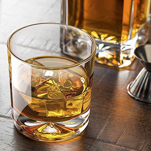 TEMKIN Whiskey Glasses, Hand Blown Crystal, Seamless Design for Scotch, Bourbon and Old Fashioned Cocktails, 12Oz Set of 2 Decanter Decanter