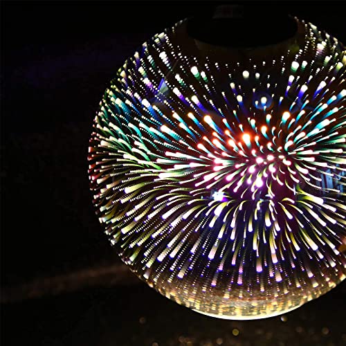 Frideko Glass Pendant Light, 3D Colourful Fireworks Creative Light Fitting for Loft Home Office Restaurant Dining Room Garden (ø20CM)