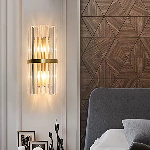 ZTTECH Gold Base Crystal Wall Lamp Sconces,Modern Crystal Wall Lamp Gold Crystal Wall Light 450MM