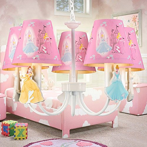 Cartoon Chandelier Princess Room Pink Cute Girls Room Pendant Lamp Child Bedroom Pendant Light