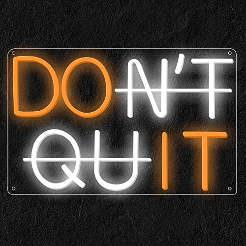 HEVMEVENI Do It Don't Quit Neon Sign for Wall Room Decor Motivational Wall Art Neon Sign for Office, Bar, Gym, Party, Event, Birthday Gift,orange