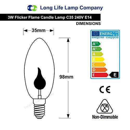 4 x 3w Flicker Flame Candle Light Bulb E14 SES Screw