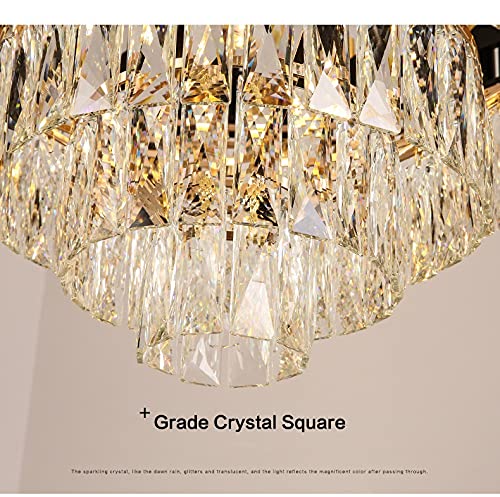 Bo Na - IT chandelier, Nordic Luxury Crystal Chandelier, 3-Layer Crystal Dining Room Pendant Light Living Room Kitchen Island Decorative Ceiling Pendant Light Decorative Lighting Ceiling Light
