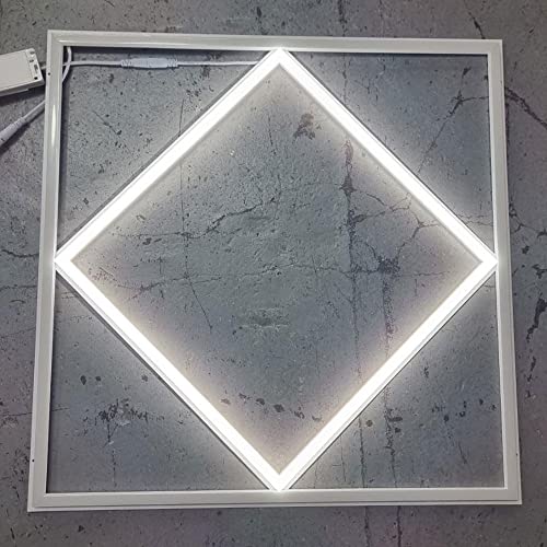 10x Trade Pack LED Lattice Diamond Panel 600x600 Edge Border Frame Lit Cool White 6500K 40W + 40W Suspended Ceiling Recessed Mounted Light Shop Office Home Lighting