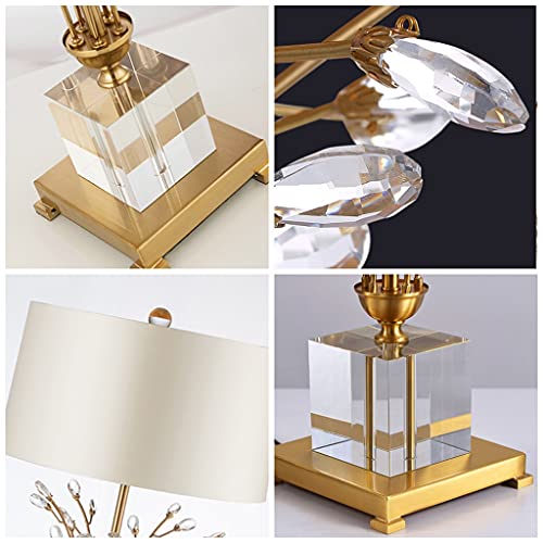 TEMKIN Crystal Table Lamps Creative Crystal Tree Flower Table Lamp, Modern Light Luxury Bedroom Bedside Lamp，Home Decoration Desk Light Nightstand Decorative Lamps