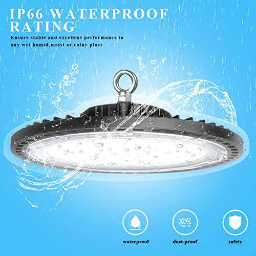 150W UFO LED High Bay Light Industrial Lamp Commercial Area Lighting Fixture AC85-265V 18000LM Daylight White 6500K LED Shop Lights Commercial Lighting Fixture for Workshop Factory Warehouse Garage
