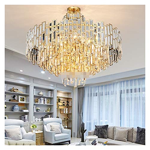 Yaoqshu Chandelier light shades ceiling Modern Luxury Crystal Chandelier Lighting Fixture Contemporary Chandeliers Lamp Pendant Hanging Light for Home Restaurant Decor (Number of Lights : D120xH65cm)