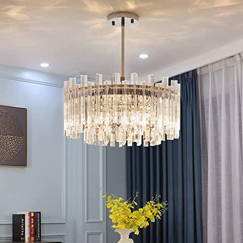 EICOFF Crystal Chandelier Lighting, Semi Flush Mount Ceiling Light, Light Luxury Living Room Lamp Crystal Lamp, Light for Bedroom,Dining Room,Kitchen