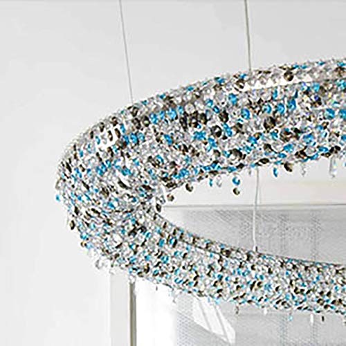 Modern Large Crystal Chandelier Light Fixtures for Living Room Round Colorful Lamp Design Home Decor Luxury Lighting (Emitting Color : Cold White Size : Clear Crystal)