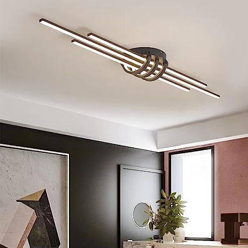 LED Ceiling Light Dimmable Living Room Ceiling Light Modern LED Ceiling Lamp Dining Table Ceiling Lamp for Bedroom Kitchens Office Dining Room Ceilings Lights Dining Table Pendant Lamp (Black, L80cm)