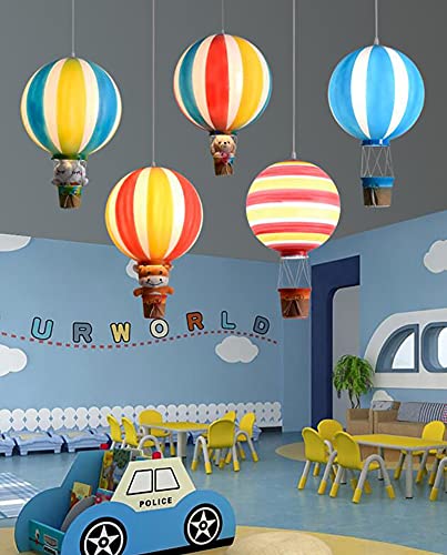 Creative Kids Cartoon Light Fixture Kindergarten Light Blue Chandelier Ceiling Light Hot Air Balloon Ceiling Light Fixture Children's Room Art Lamps Lighting Creative Specialty Rom-Color. 30*50cm