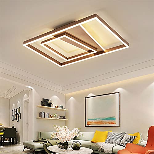 LED Ceiling lamp 2019 New Living Room lamp Simple Modern Atmosphere led Ceiling lamp Rectangular Home Creative Bedroom Lighting stepless Light Three Sizes Optional for Different Rooms (Size : M)