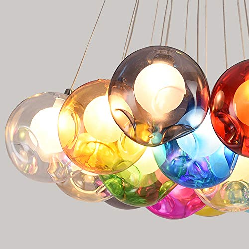 TAXXII 15 Lights Multi-Bubble Ball Home Luxury Chandelier for Living Room Minimalist High Ceiling Pendant Ligh Bedroom Creative Personality lamp Nordic Bar Restaurant Home Luxury chandeli