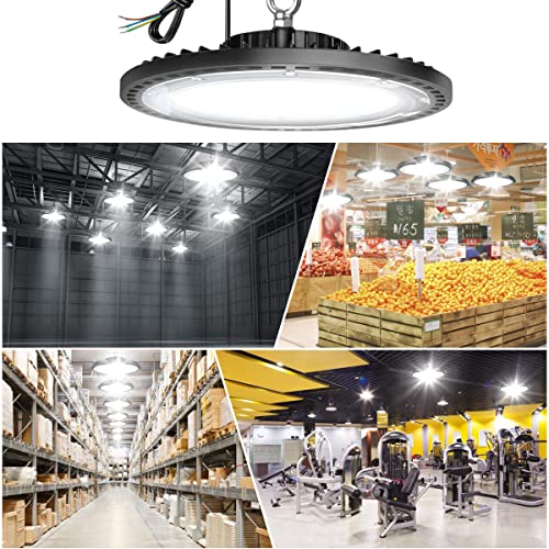 150W UFO LED High Bay Light Industrial Lamp Commercial Area Lighting Fixture AC85-265V 18000LM Daylight White 6500K LED Shop Lights Commercial Lighting Fixture for Workshop Factory Warehouse Garage