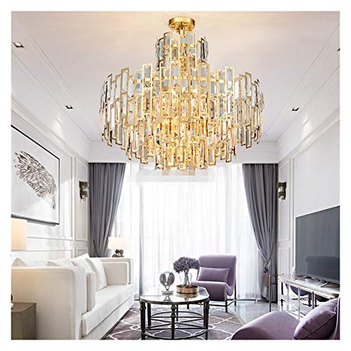 Yaoqshu Chandelier light shades ceiling Modern Luxury Crystal Chandelier Lighting Fixture Contemporary Chandeliers Lamp Pendant Hanging Light for Home Restaurant Decor (Number of Lights : D120xH65cm)