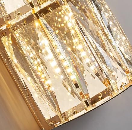 Wall lamp, Led Crystal Wall Lamp for Bedroom Living Room Gold Creative Design Lighting Modern Home Decor Wall Sconce Luxury Cristal Lustre,Indoor Wall Light (Size : W15H36cm)