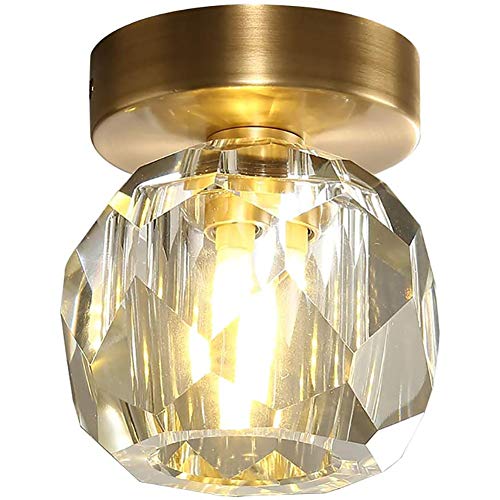 TEmkin Chandelier,Modern Light Ceiling Lamp,Simple Aisle Lamp,Corridor Lamp,Entrance Lamp,Staircase Lamp,Balcony Lamp,Checkroom Lamp,Entry Crystal Lamp-Golden. 11 * 12cm