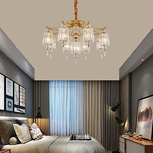 TEmkin Chandelier,Scandinavian Luxury Dining Room Crystal Lamp,Luxury Living Room Chandelier,Bedroom Lamp,Home Lamp,Modern Simple Hall Lamp,Duplex Lamp.-Golden. 70 * 42cm