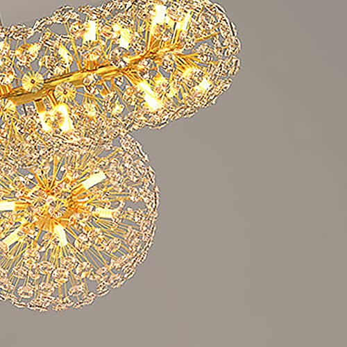 TEmkin Chandelier,Modern Light Luxury Crystal Chandelier,Creative Art Crystal Lamps,Living Room Lamp,Dining Room Lamp,Bedroom Lamp,Study Lamp,Bar Lamp,Hotel Lamp,Coffee Shop Lamp.-Golden. 50+100cm