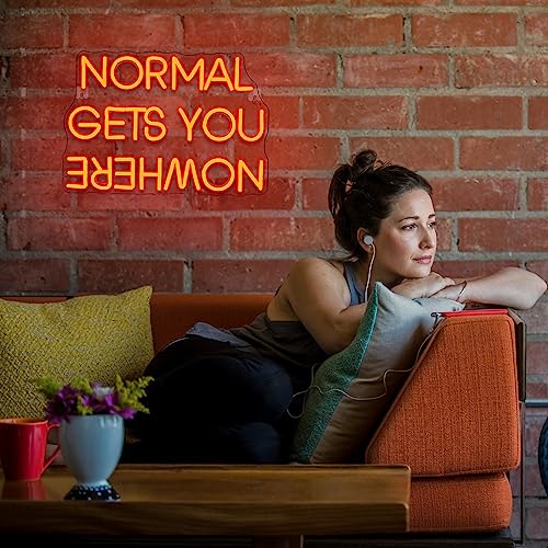 Wanxing Normal Gets You Nowhere Neon Sign, Red LED Neon Light for Wall Decor USB Power Letter Neon Light Sign for Bedroom Pub Home Bar Room Club Party Window Decor Gift