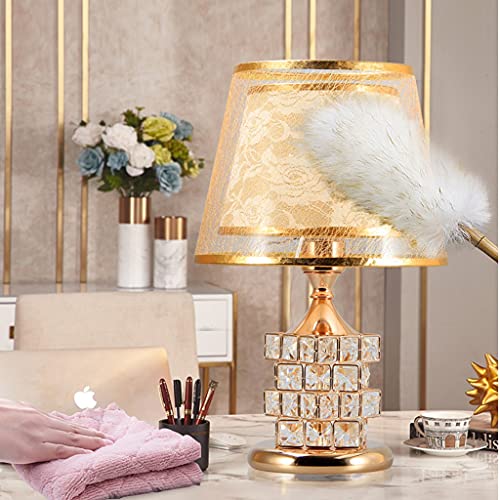 TEMKIN Crystal Table Lamps Crystal Table Lamp, Light Luxury Home Decoration Desk Light, Bedroom Bedside Lamp Have Been Installed Nightstand Decorative Lamps