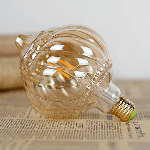 Tianfan LED Bulbs Vintage 4W Warm White 2500Kelvin Big Globe Crystal Led Bulb 220/240V Edison Screw E27 Base Specialty Decorative Light Bulb G125 (Lantern)