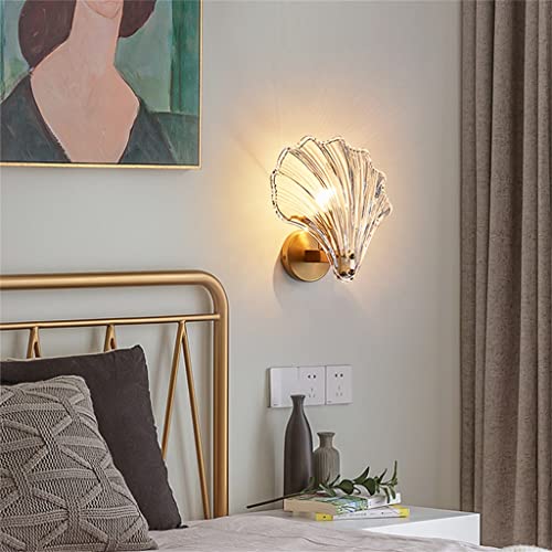 TEmkin Crystal Shell Shape Wall Lamp for Bedroom Study Living Room Bedsides Led Home Lighting Fixtures