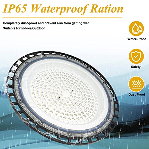 UFO LED High Bay Light 100W Industrial Lamp Commercial Area Lighting Fixture AC85-265V 10000LM Daylight White 6500K LED Shop Lights Commercial Lighting Fixture for Workshop Factory Warehouse Garage