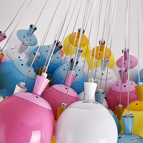 PPWW - Colored Bubble Balloon Pendant Light with 9 LED Lights for Bedroom, Girl's Room, 3 Color Dimmable
