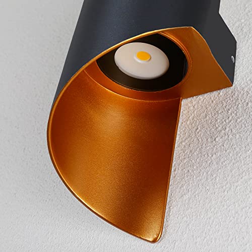 Chrasy LED Wall Lights 10W Indoor Outdoor Wall Lamp 3000K Warm White Aluminium LED Sconce IP65 Waterproof Up and Down Wall Wash Lights for Living Room, Bedroom, Hallway, Porch, Garden, Patio (Black)